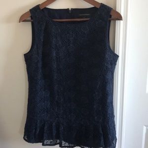 Banana Republic Peplum lace overlay top